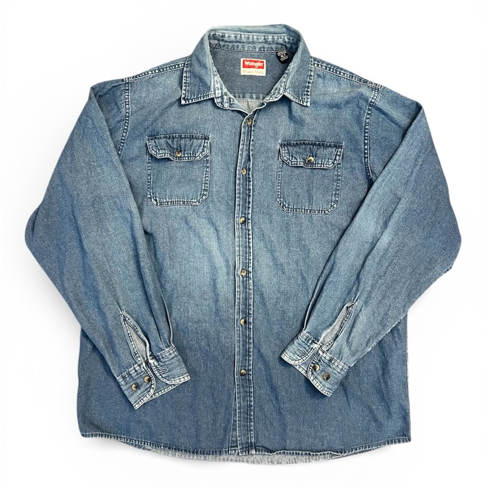 Wrangler Premium Quality Denim Button Up Shirt XLT Workwear Western